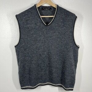 Vtg. Protege Collection Sweater Vest V-Neck‎ Wool Alpaca Blend Gray XL USA Made